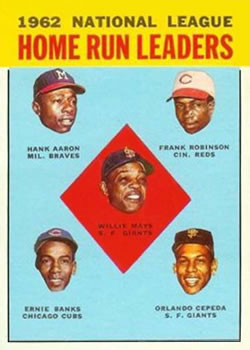 1963 Topps Baseball Cards      003       Willie Mays/Hank Aaron/Frank Robinson/Orlando Cepeda/Ernie Banks LL